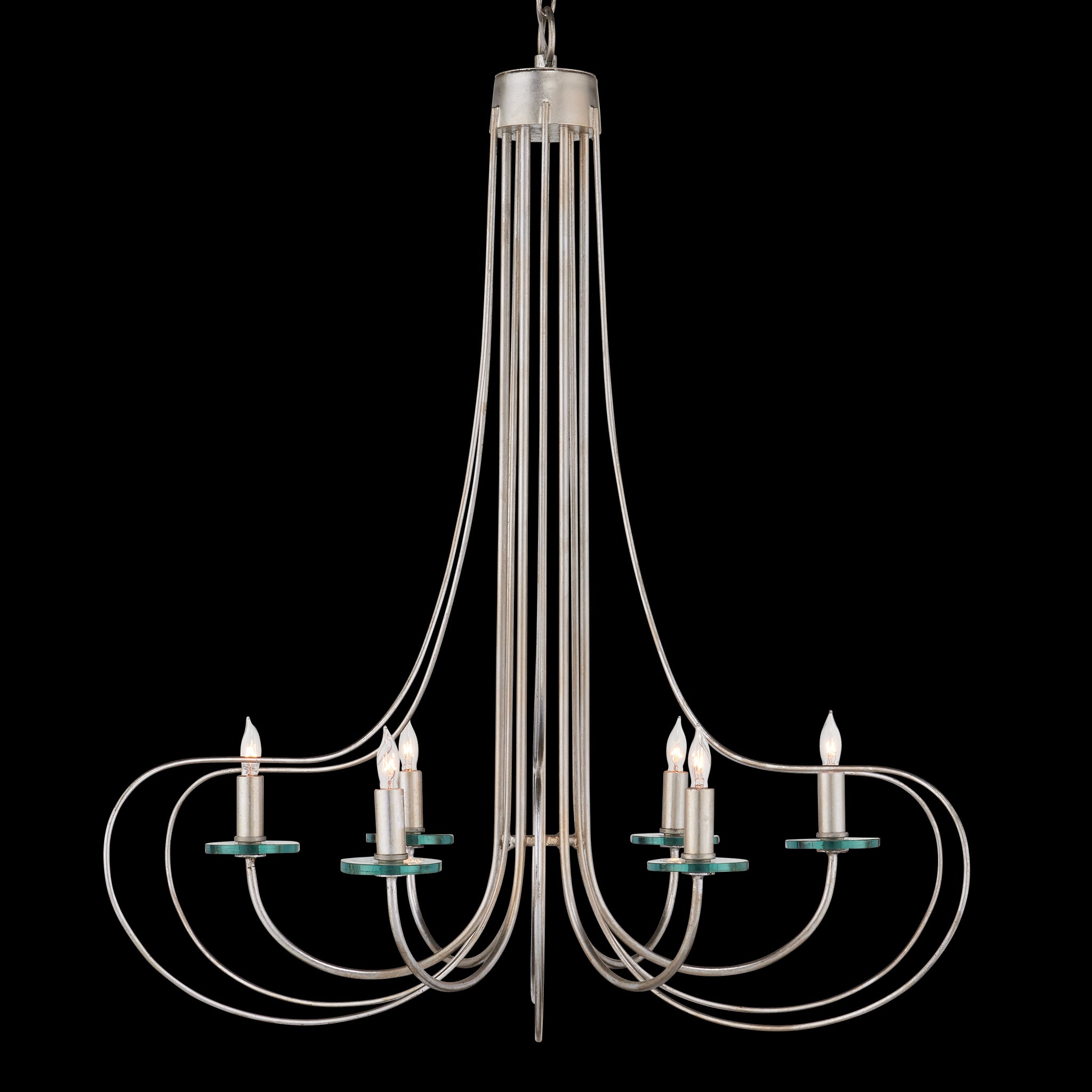 Currey & Company Harrow 30.75" Recycled Glass 6 Light Chandelier