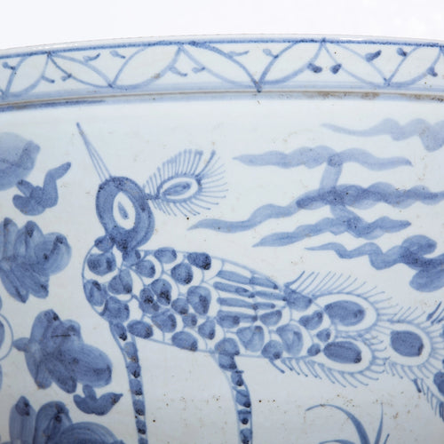Legends Of Asia Blue and White Bird Basin Planter