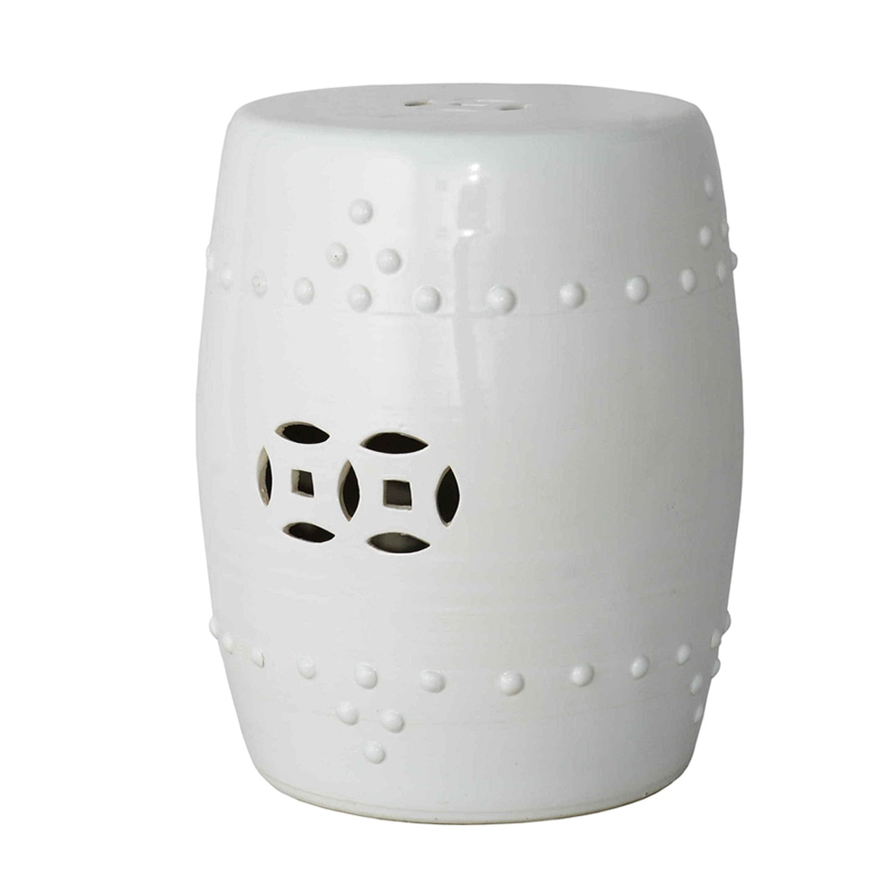 Legend of Asia White Porcelain Garden Stool