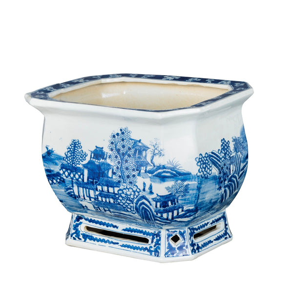 Blue And White Porcelain Landscape Foot Bath By Legends Of Asia