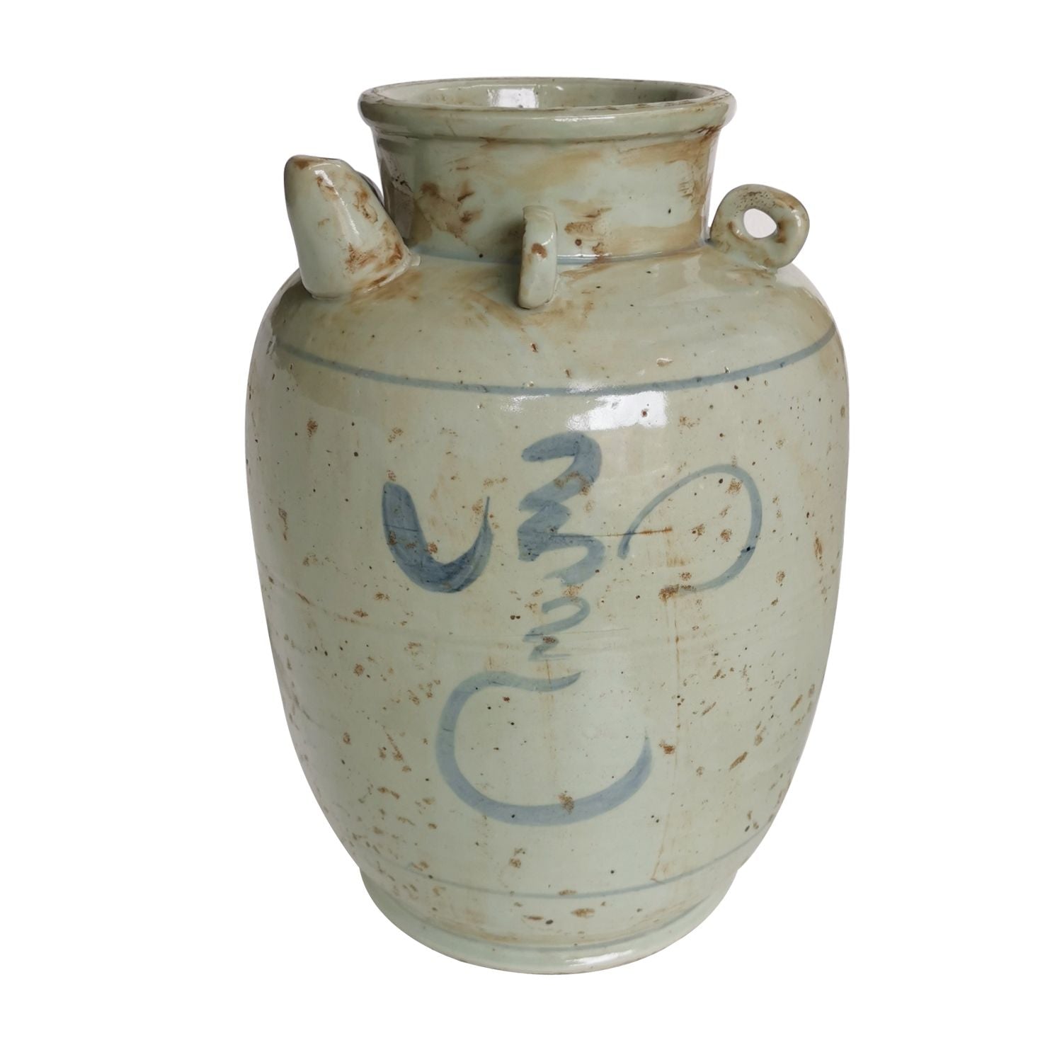 Blue And White Porcelain Silla Calligraphy Four Ear Jar By Legends Of Asia