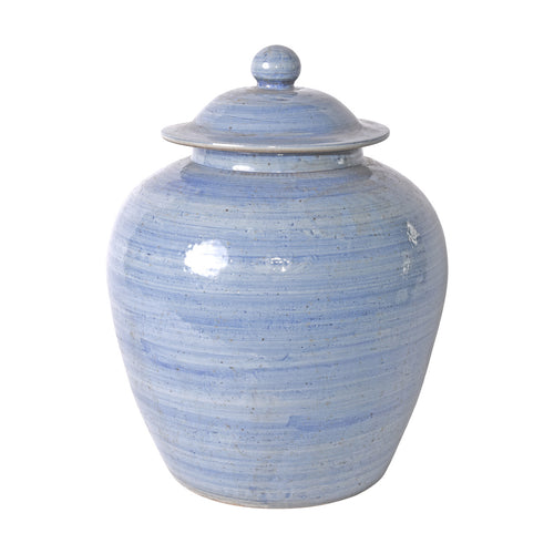 Denim Blue Village Lidded Jar by Legend of Asia