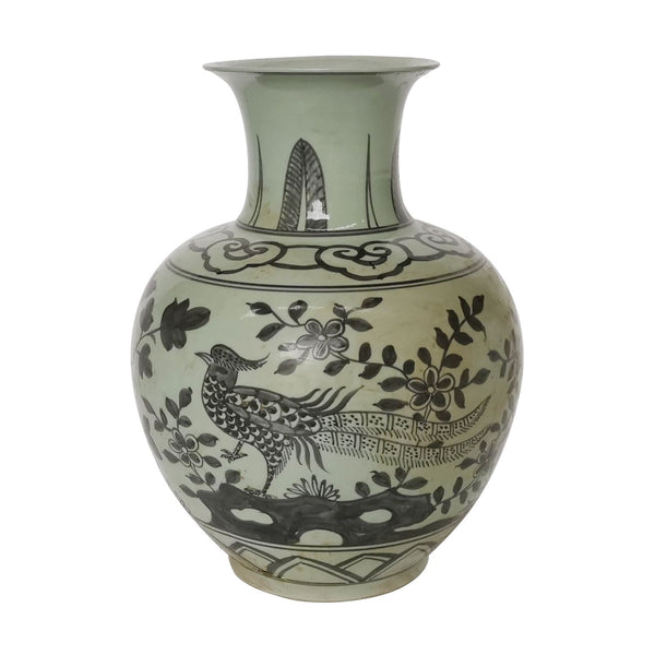 Black Pheasant Porcelain Vase By Legends Of Asia