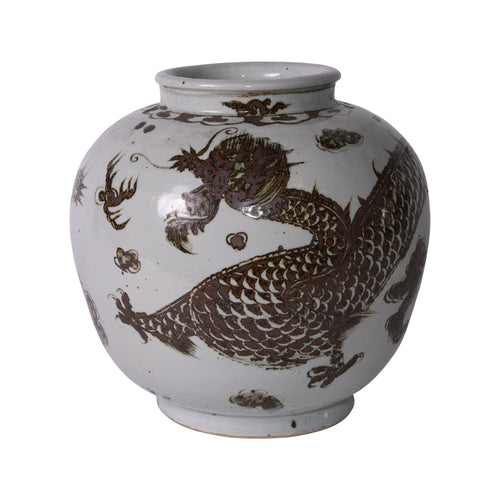 Rusty Brown Dragon Open Top Jar By Legends Of Asia