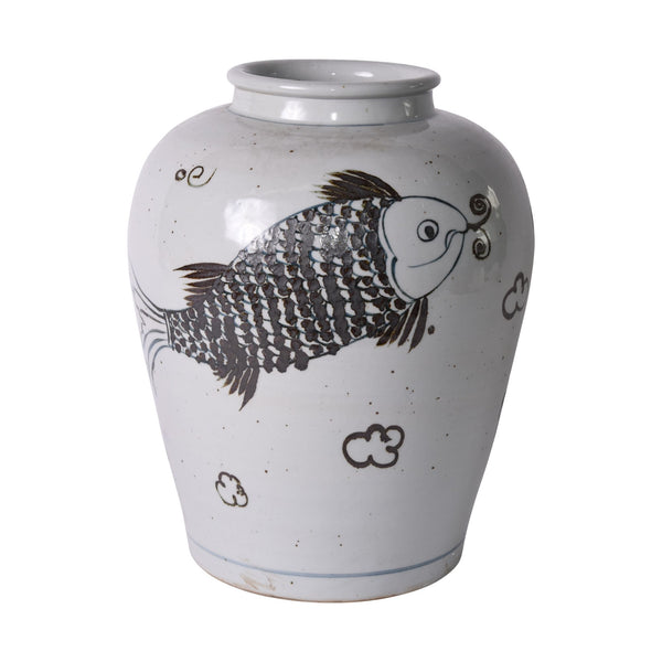 Rusty Brown Fish Open Top Jar By Legends Of Asia