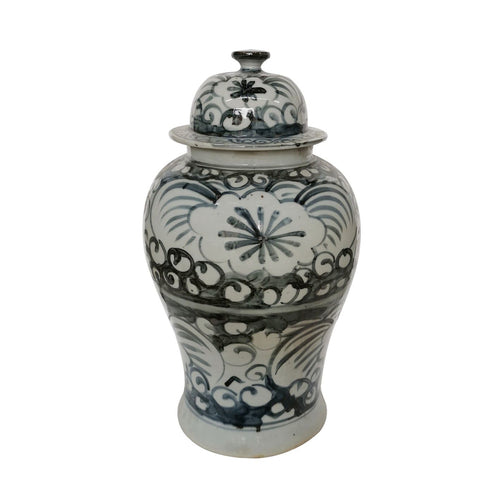 Blue And White Sea Flower Temple Jar Small By Legends Of Asia