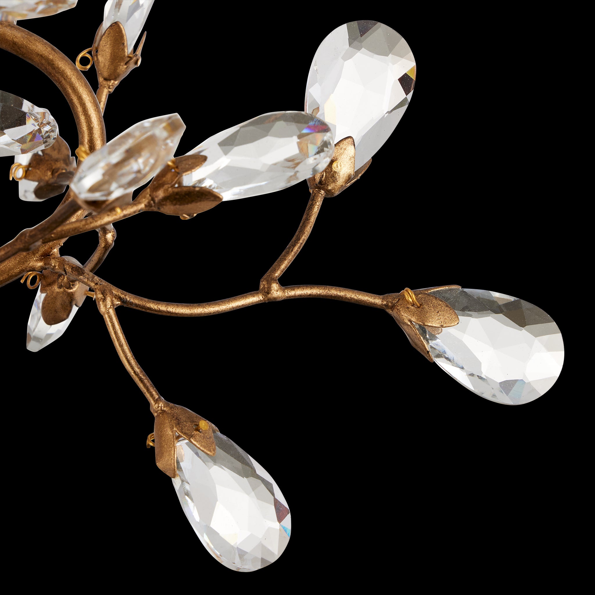 Currey & Company Crystal Bud 24" 5 Light Semi Flush Mount