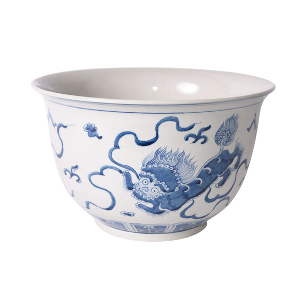 Blue And White Foo Dog Bowl By Legends Of Asia