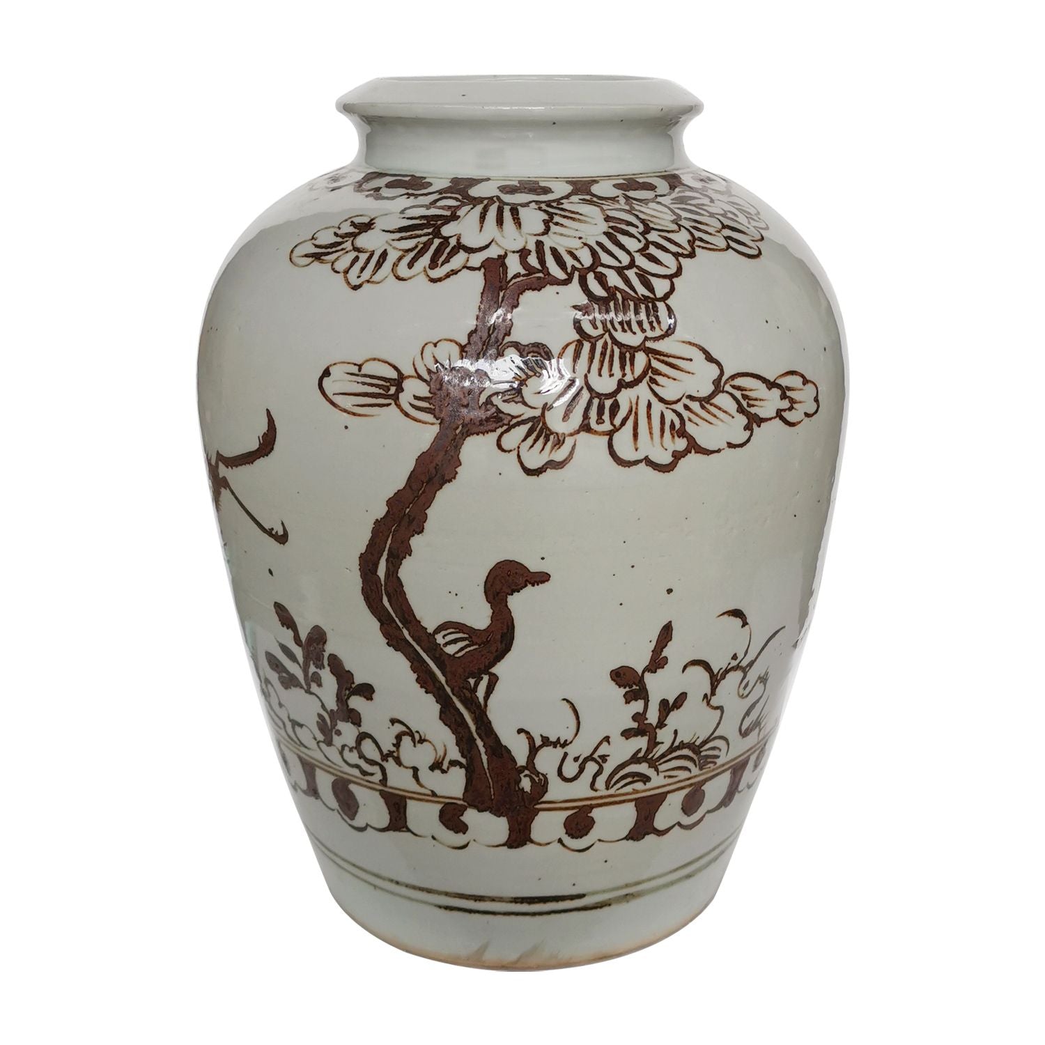 Rusty Brown Jar With Bird Under Tree By Legends Of Asia