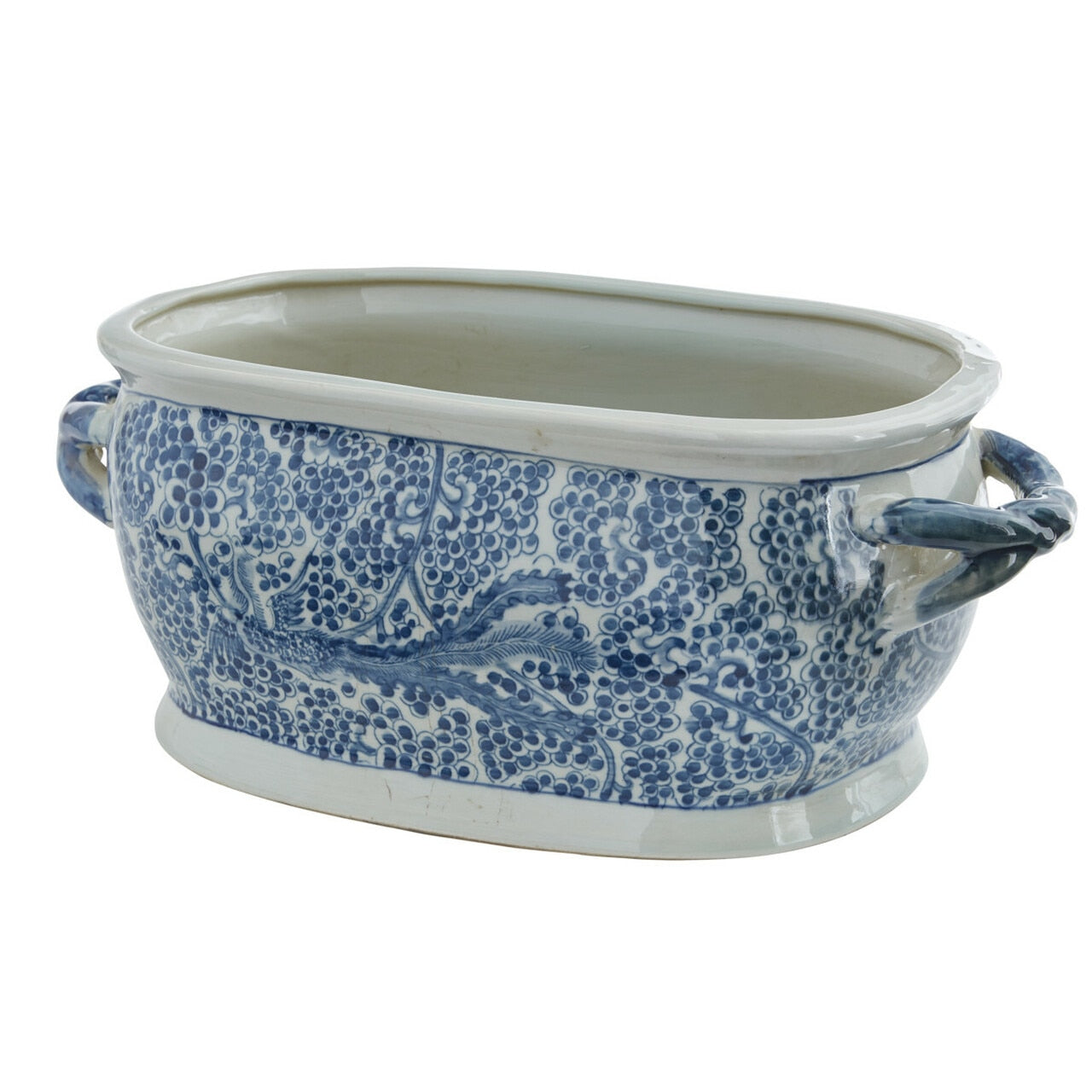 Blue And White Phoenix Foot Bath Planter by Legend of Asia