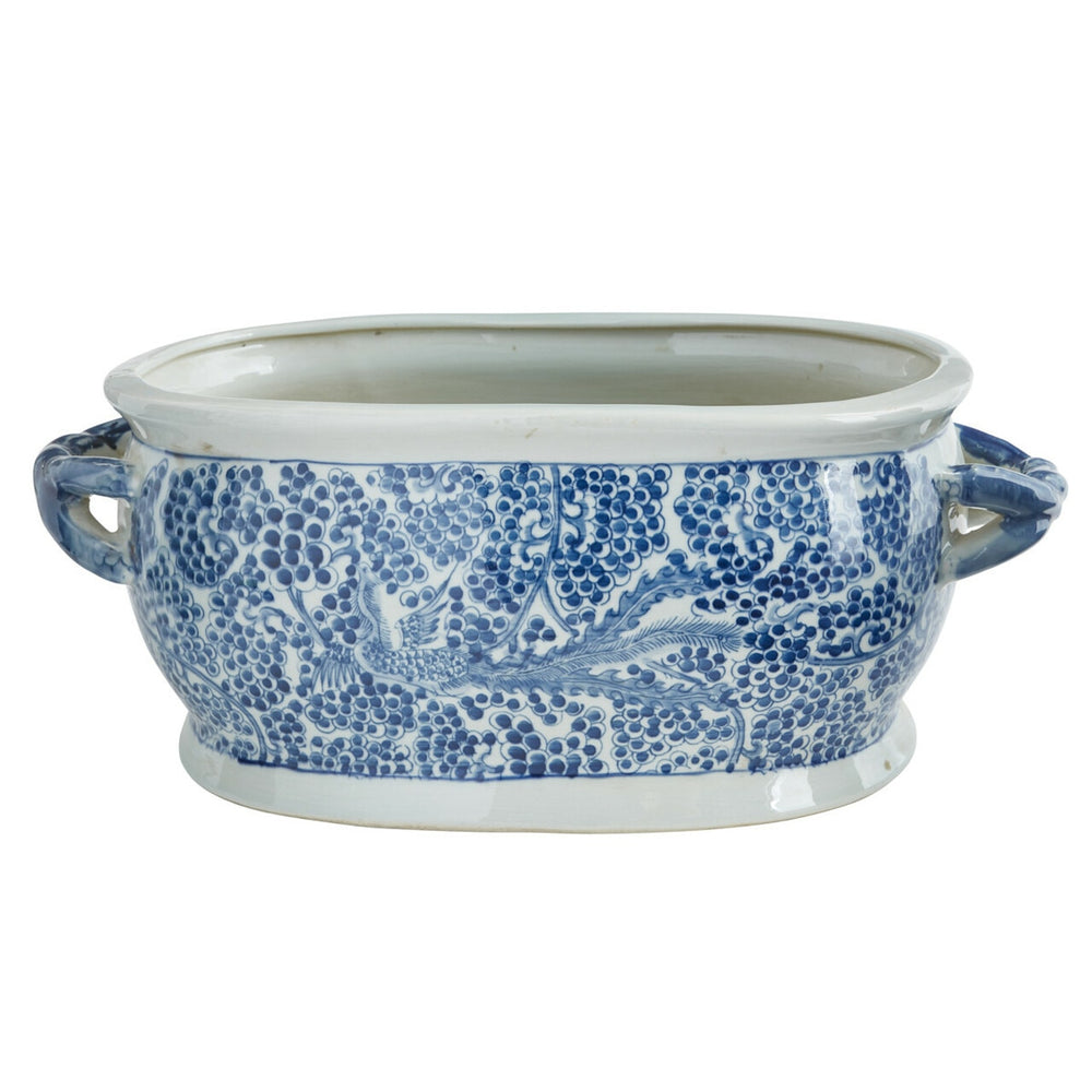 Blue And White Phoenix Foot Bath Planter by Legend of Asia