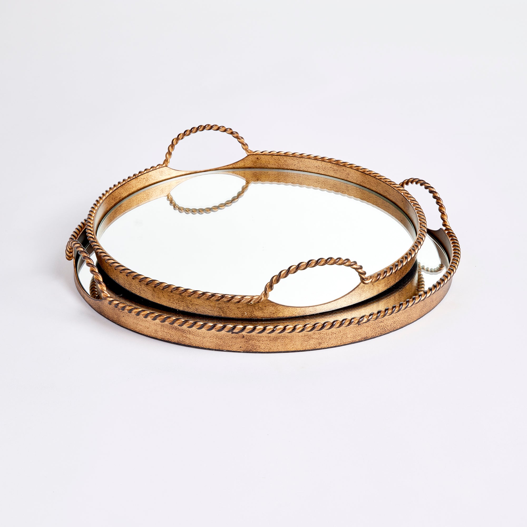 Napa Home And Garden Braiden Decorative Mirrored Trays, Set Of 2