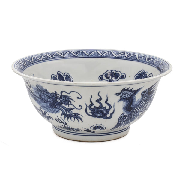 Blue And White Dragon Phoenix Bowl By Legends Of Asia