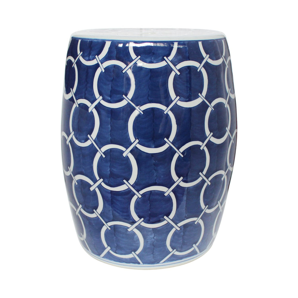 Indigo Blue Circle Garden Stool By Legends Of Asia
