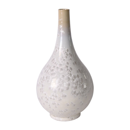 White Crystal Shell Long Neck Vase By Legends Of Asia