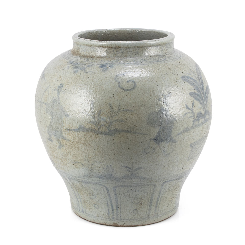 Vintage Jar With Ancinet People Under Banana Tree By Legends Of Asia