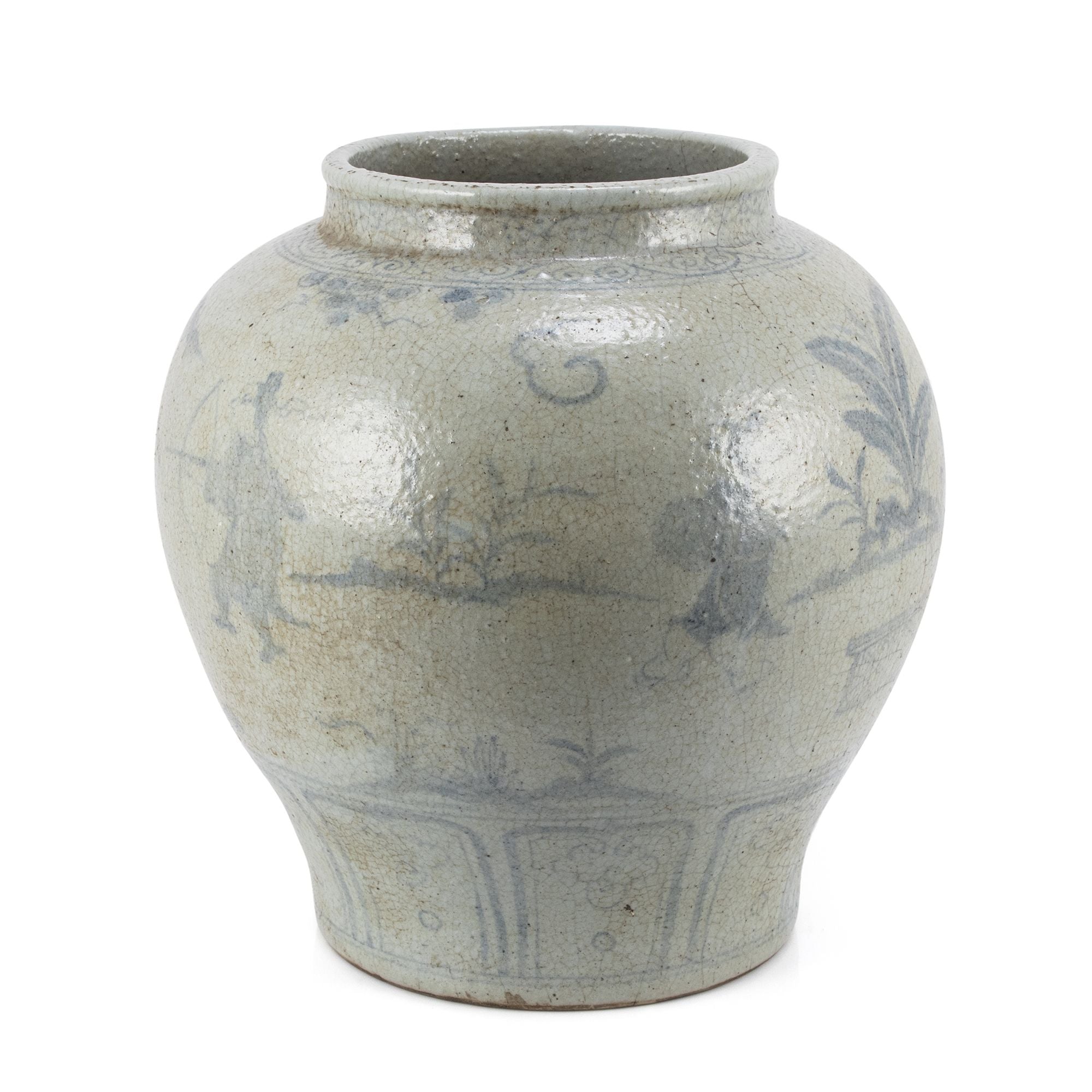 Vintage Jar With Ancinet People Under Banana Tree By Legends Of Asia