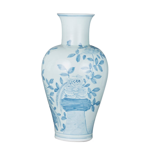 Blue And White Fairy Vase Pheasant Flower Motif By Legends Of Asia