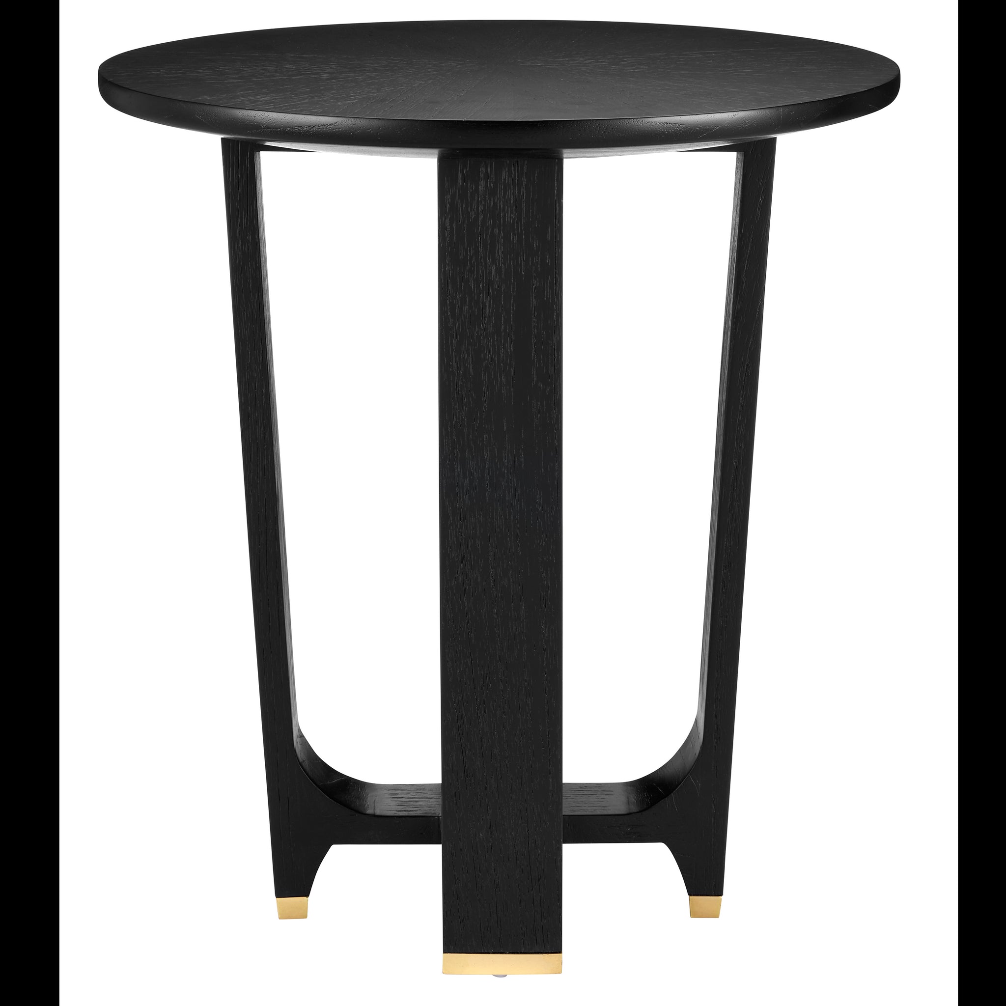 Currey & Company 22" Blake Black Mindi Wood Accent Table