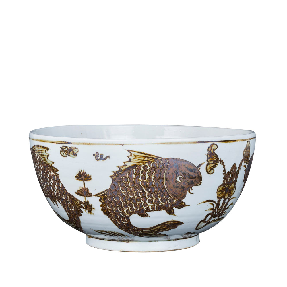 Rusty Brown Fish Bowl By Legends Of Asia