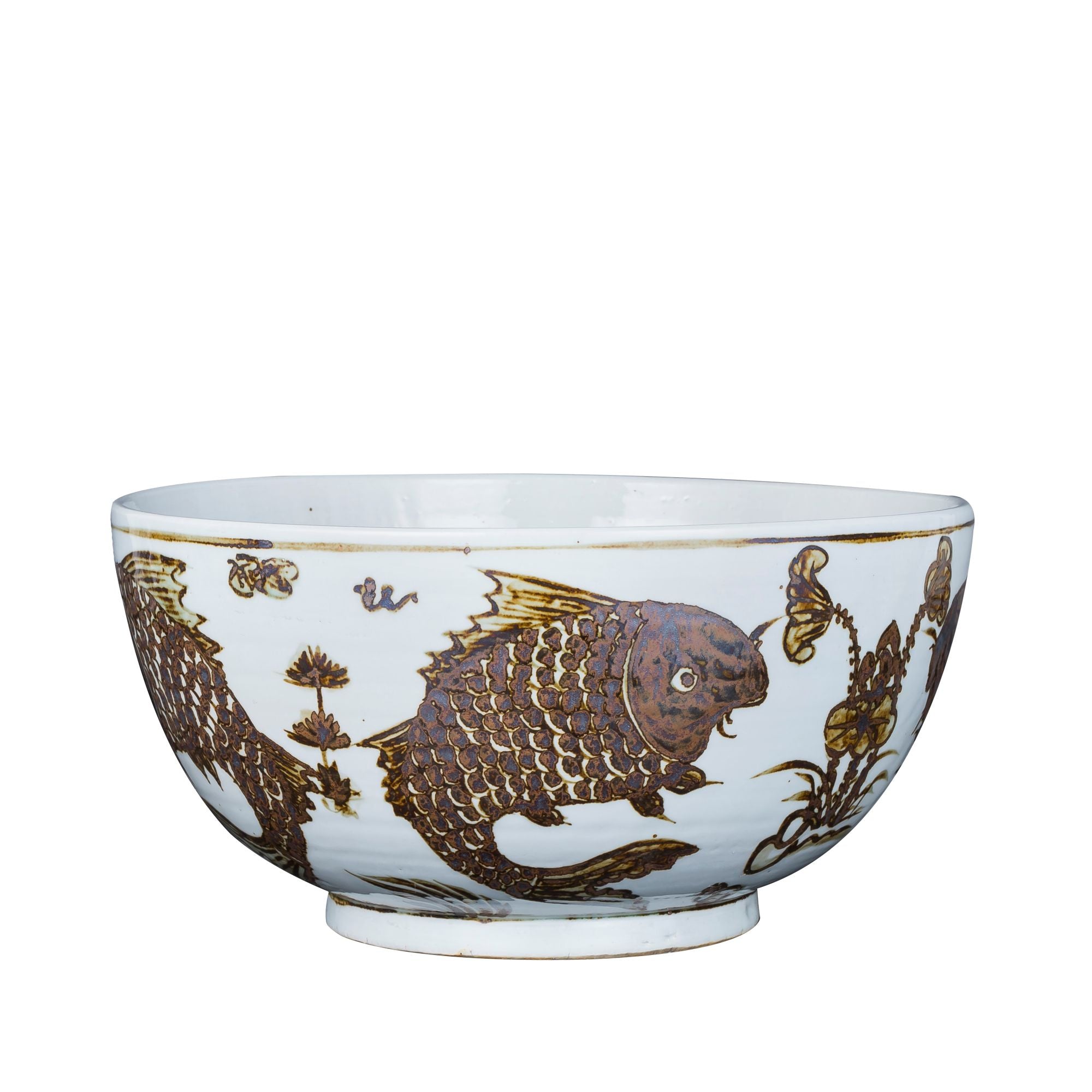 Rusty Brown Fish Bowl By Legends Of Asia