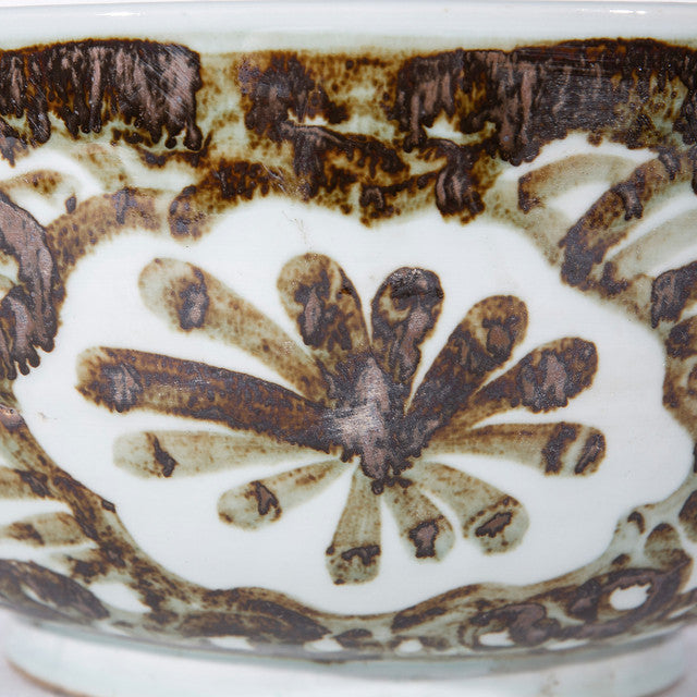 Rustic Brown Sea Flower Bowl by Legends Of Asia