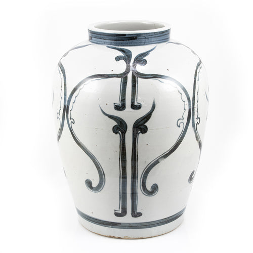 Blue And White Peking Opera Mask Jar By Legends Of Asia