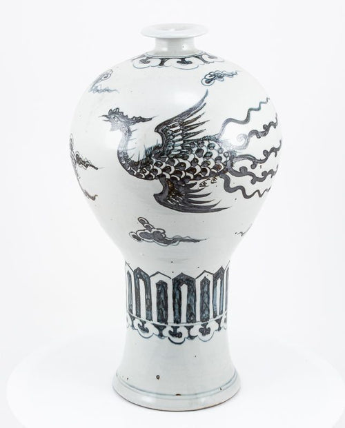 Indigo Blue Tall Phoenix Porcelain Vase By Legends Of Asia