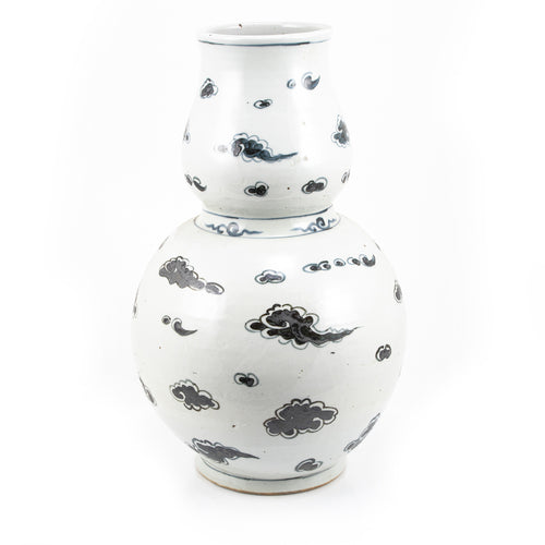 Indigo Blue Floating Cloud Gourd Porcelain Vase By Legends Of Asia