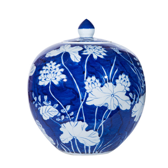 Blue Lotus Melon Jar by  Legends Of Asia