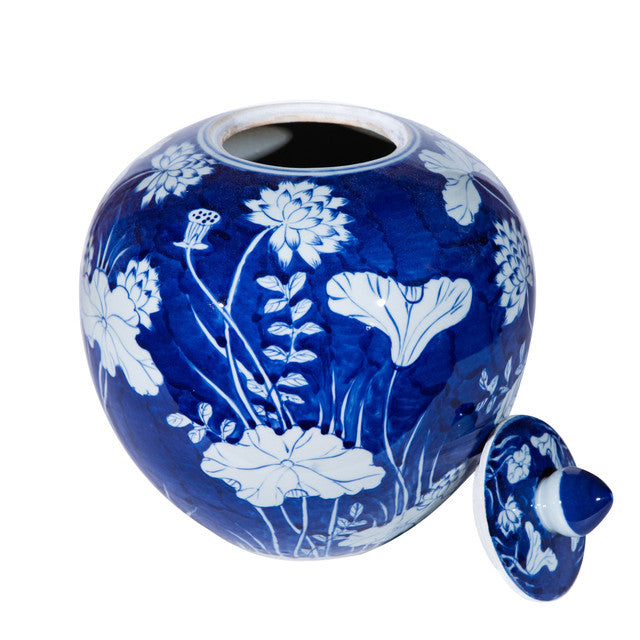 Blue Lotus Melon Jar by  Legends Of Asia