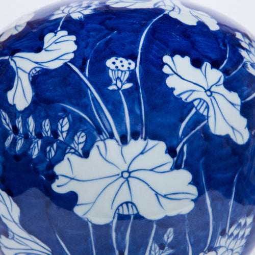 Blue Lotus Melon Jar by  Legends Of Asia