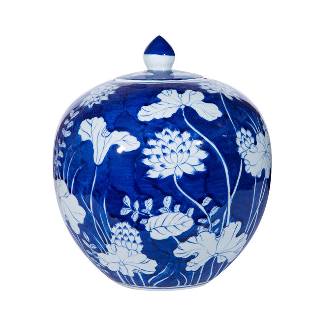 Blue Lotus Melon Jar by  Legends Of Asia