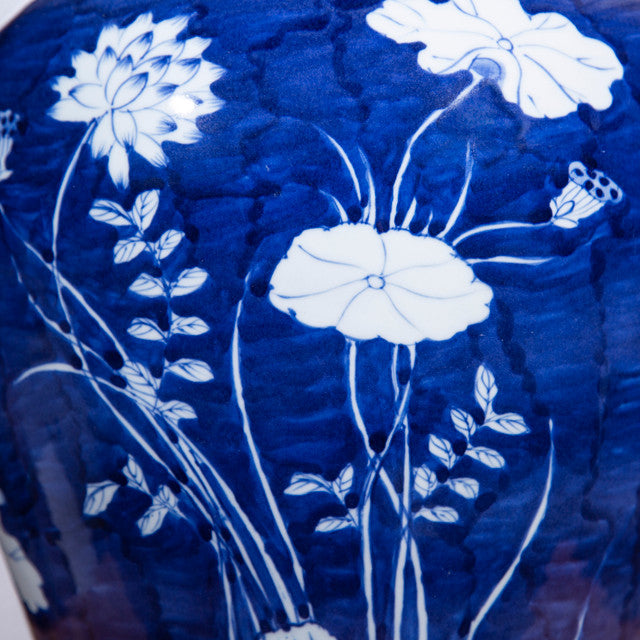 Blue Lotus Temple Jar by  Legends Of Asia