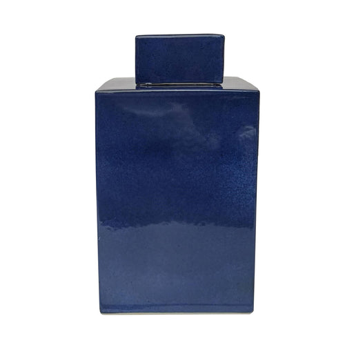 Square Tea Jar Tall Navy Blue By Legends Of Asia