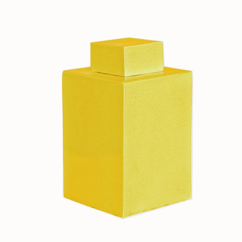 Square Tea Jar 17 H Yellow By Legends Of Asia