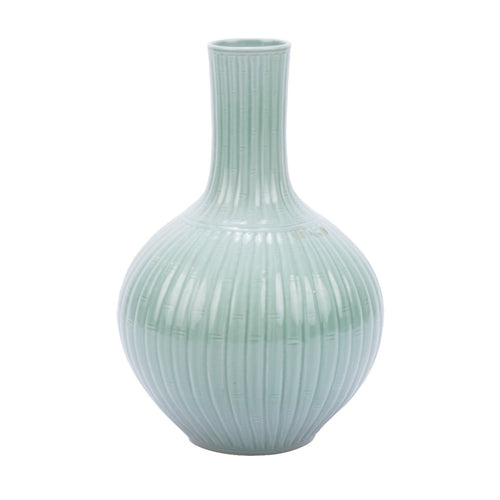 Celadon Carved Bamboo Globular Vase By Legends Of Asia