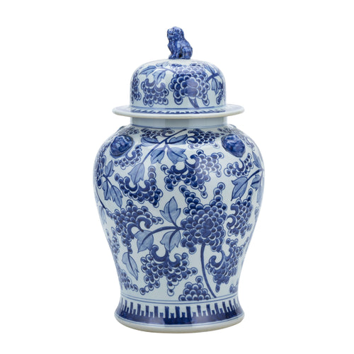 Peony Temple Jar With Lion Handles By Legends Of Asia