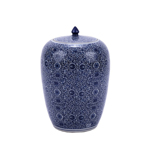 14" Cluster Flower Jar, Blue/White