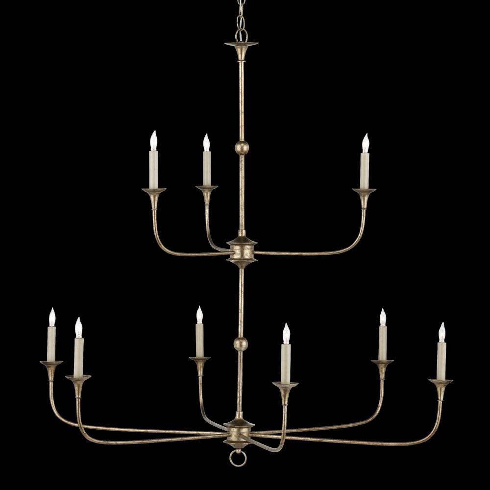 Currey & Company Nottaway 44.25" Bronze 9 Light Two Tier Chandelier