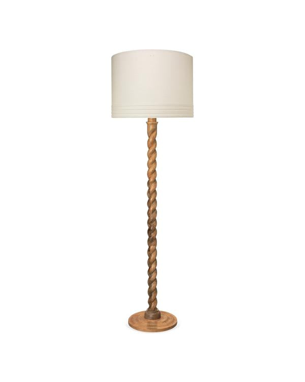 Jamie Young Barley Twist Floor Lamp In Natural Wood