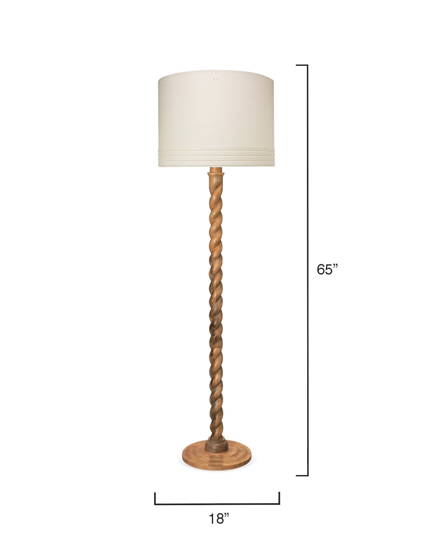 Jamie Young Barley Twist Floor Lamp In Natural Wood
