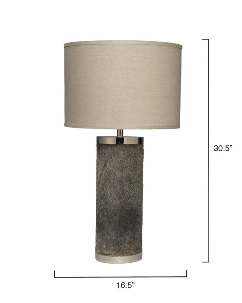 Jamie Young Column Table Lamp In Grey Hide