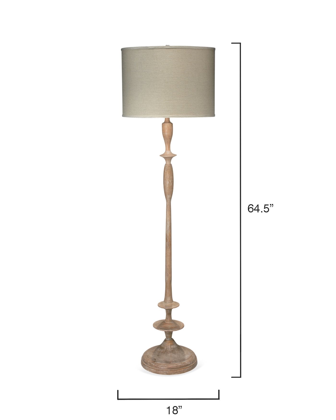 Jamie Young Petite Paro Floor Lamp In Bleached Wood