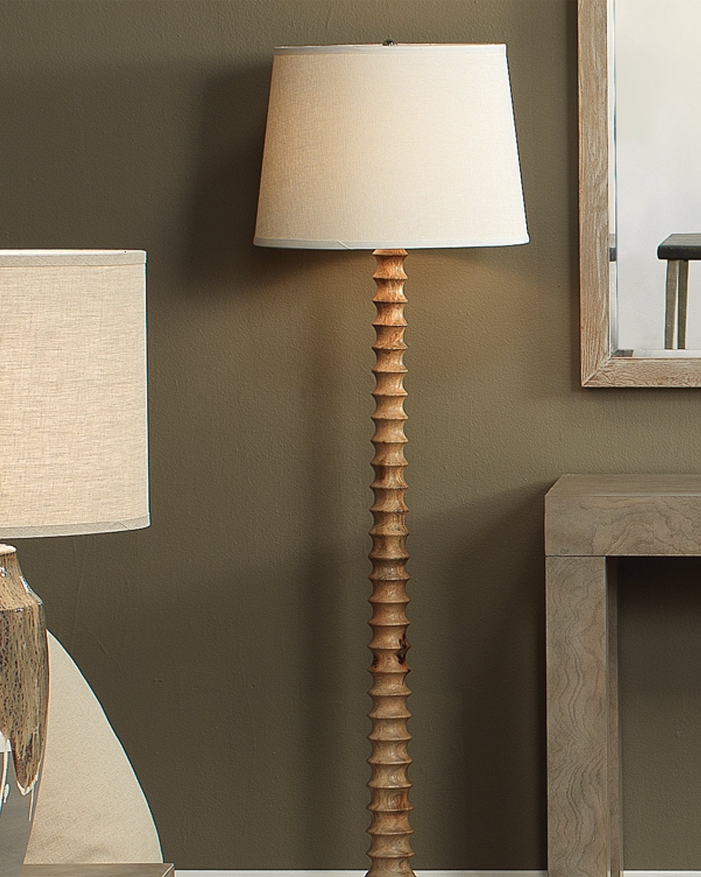 Jamie Young Revolution Floor Lamp In Bleached Wood