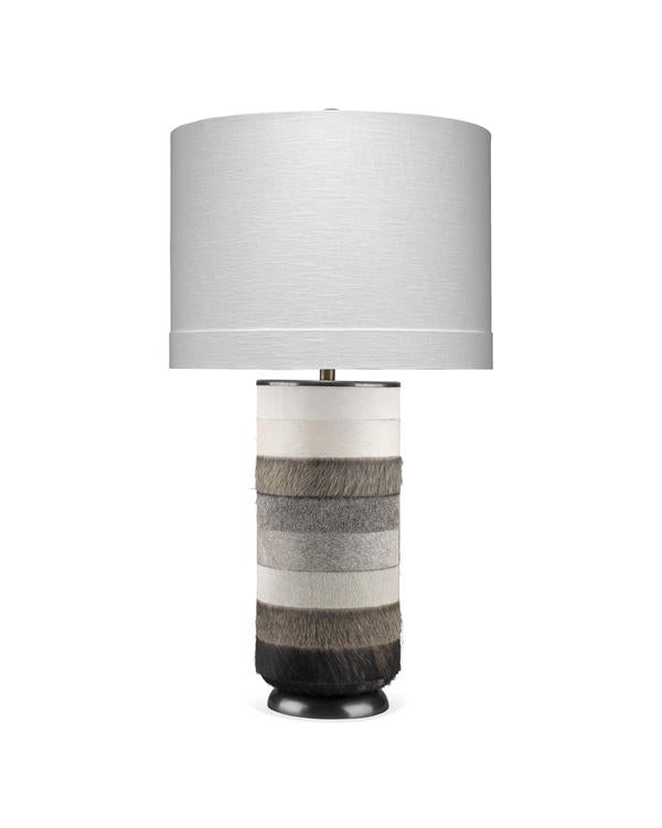 Jamie Young Winslow Table Lamp In White, Light Grey & Dark Grey Hide