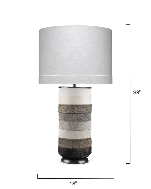 Jamie Young Winslow Table Lamp In White, Light Grey & Dark Grey Hide