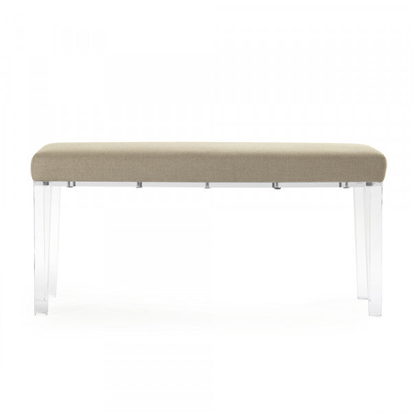 Zentique Emma Bench in Natural Linen with Red Stripes