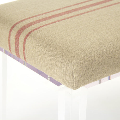 Zentique Emma Bench in Natural Linen with Red Stripes