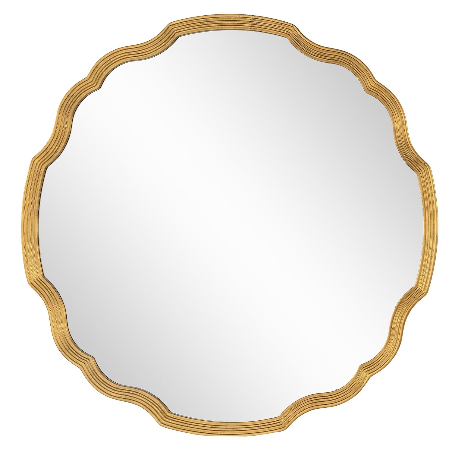 Mirror Home Round Wavy Hand Carved Mirror, 40" x 40"